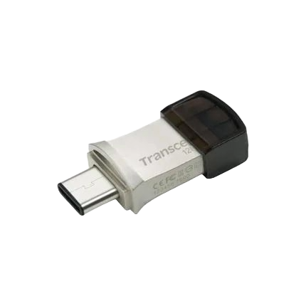 Transcend JetFlash 890 128GB USB 3.2 Gen 1 Type-A / Type-C Black and Silver Flash Drive