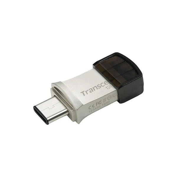 Transcend JetFlash 890 128GB USB 3.2 Gen 1 Type-A / Type-C Black and Silver Flash Drive