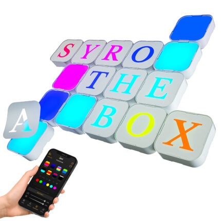 LinkedSparx The Box Kit 16pc Smart LED RGB Square Lights with Letter Slides