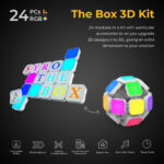 LinkedSparx The Box 3D Kit 24pc Smart LED RGB Square Lights with Letter Slides, White