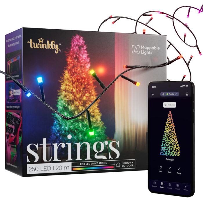 Twinkly Strings | 250-LED | 20 Meter | Black Wire