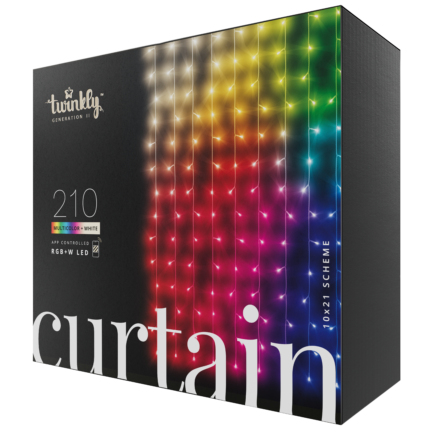 Twinkly | Curtain 210-LED Multicolor | 2.1M X 1.5M | Translucent Wire