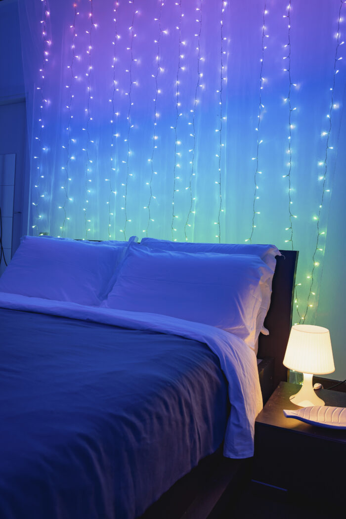 Twinkly | Curtain 210-LED Multicolor | 2.1M X 1.5M | Translucent Wire