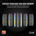 Corsair VENGEANCE® RGB 32GB (2x16GB) DDR5 DRAM 5200MT/s CL40 AMD EXPO & Intel XMP Memory Kit - New - Image 2