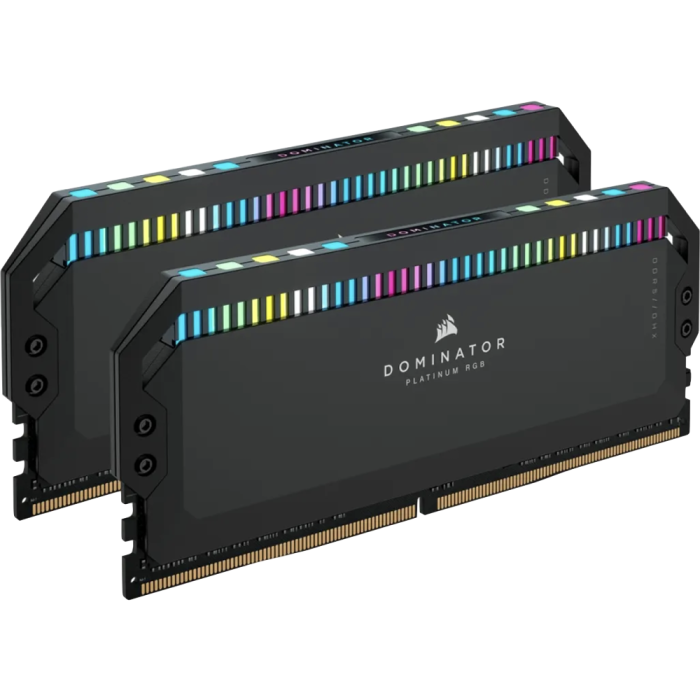 Corsair DOMINATOR® PLATINUM RGB 64GB (2x32GB) DDR5 DRAM 5600MT/s CL40 AMD EXPO & Intel XMP Memory Kit — Black - Image 1