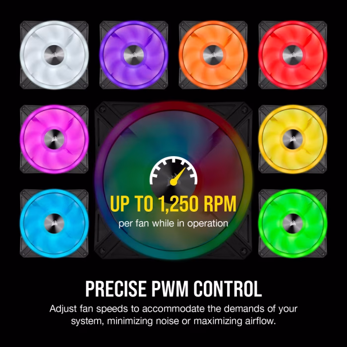 Corsair QL140 RGB 140mm Case Fan (2-Fan Pack) - New - Image 4