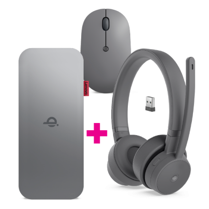 Lenovo Go Bundle | Wired ANC Headset | 10000mAh Power Bank | Wireless Mouse - New