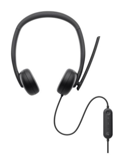 Dell Wired Headset WH3024 | On-Ear | AI Beam Forming Mic | USB | Teams & Zoom Certified - New