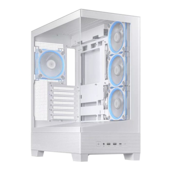 ASUS A31 PLUS Mid Tower ATX Chassis | 4x ARGB 120mm Fans | Tempered Glass | 380mm GPU Support - New - Image 1