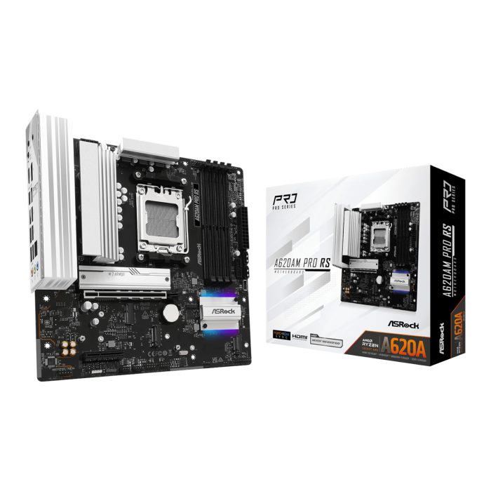 ASRock A620AM Pro RS | AMD AM5 Socket | DDR5 Up to 256GB | PCIe 4.0 | Micro ATX - New - Image 1