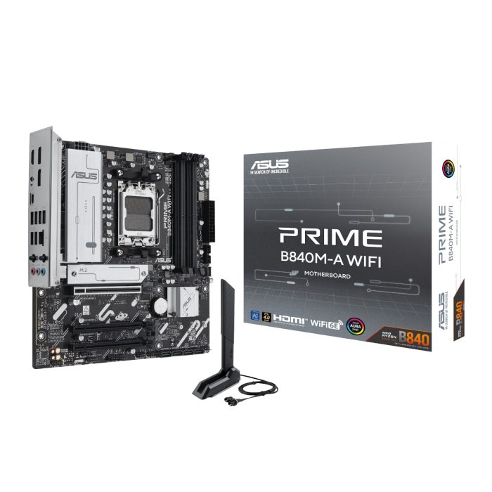ASUS PRIME B840M-A WIFI | AMD AM5 Socket | Wi-Fi 6E & 2.5Gb LAN | DDR5 Up to 256GB | 3x M.2 Slots - New - Image 1