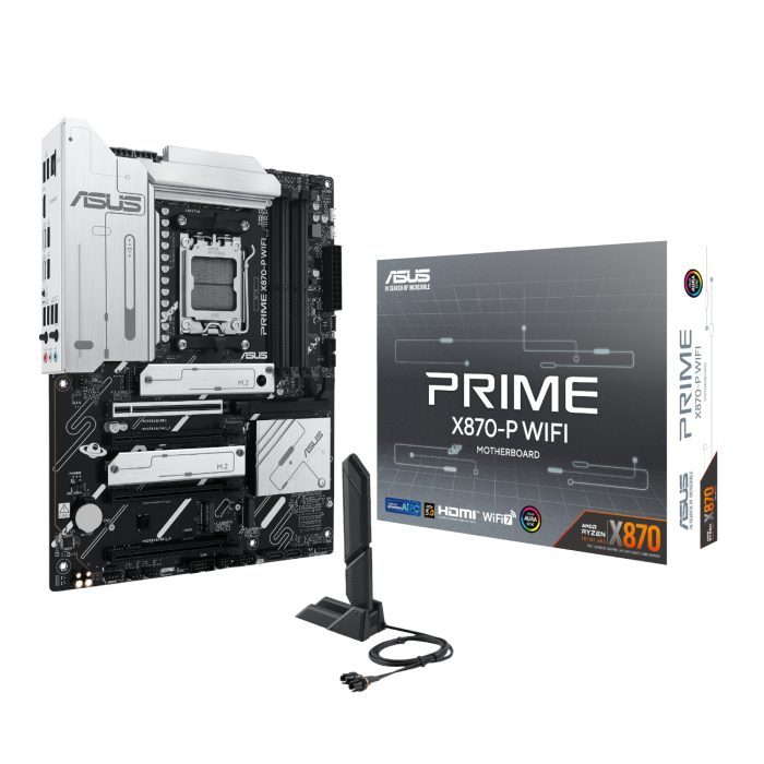 ASUS PRIME X870-P WIFI | AMD AM5 Socket | Wi-Fi 7 & USB4 | DDR5 8000+ MT/s | PCIe 5.0 M.2 - New - Image 1