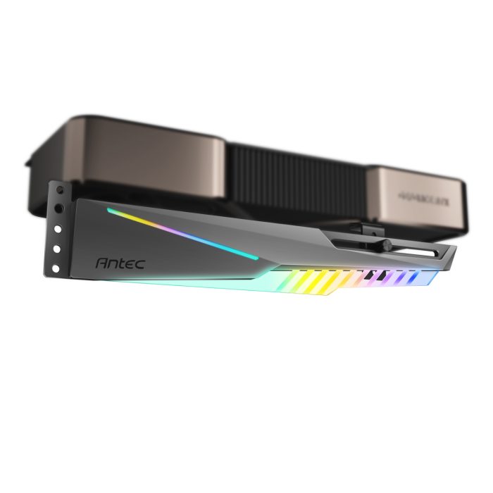 Antec Dagger ARGB GPU Support Bracket | Adjustable 40-65mm Height | 170-270mm Width | ARGB Sync | Black - New - Image 1