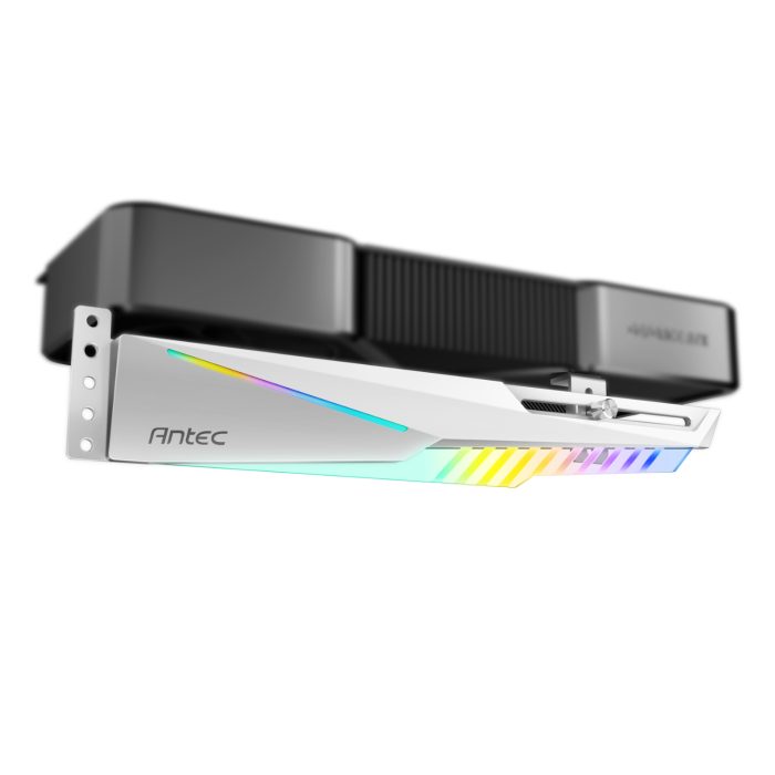 Antec Dagger ARGB GPU Support Bracket | Adjustable 40–65mm Height | 170–270mm Width | ARGB 3-Pin 5V | White - New - Image 1