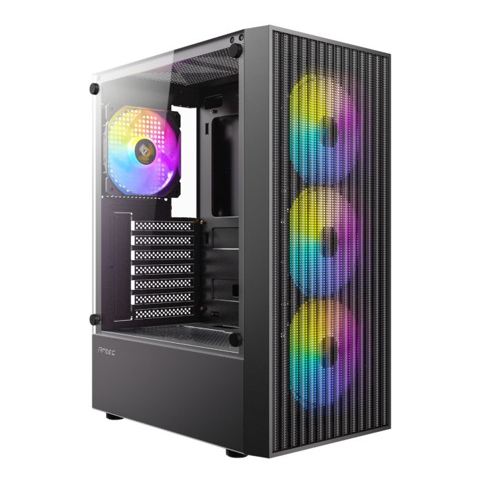 Antec AX27 RGB Elite | Mid Tower ATX | Tempered Glass | 4x RGB Fans | USB 3.0 - New - Image 1