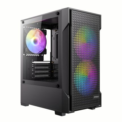 Antec VX100M ARGB | Micro-ATX Mini Tower | Tempered Glass | 4x ARGB Fans | 275mm GPU Support - New