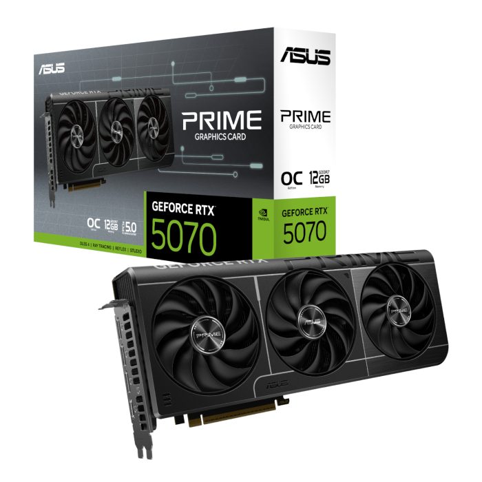 ASUS PRIME GeForce RTX 5070 | 12GB GDDR7 | PCIe 5.0 | 2.5-Slot SFF-Ready | OC Edition - New - Image 1