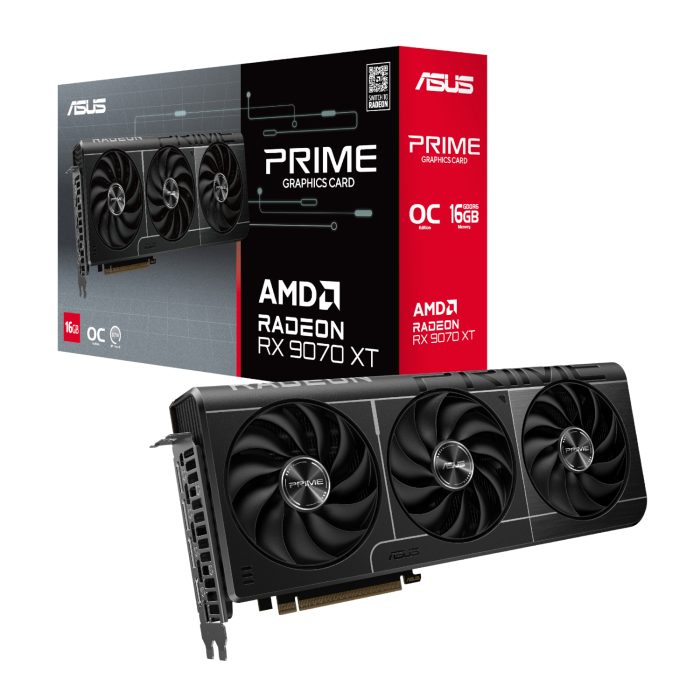 Asus Prime Radeon RX9070 XT OC Edition 16GB GDDR6 Graphics Card - Image 1