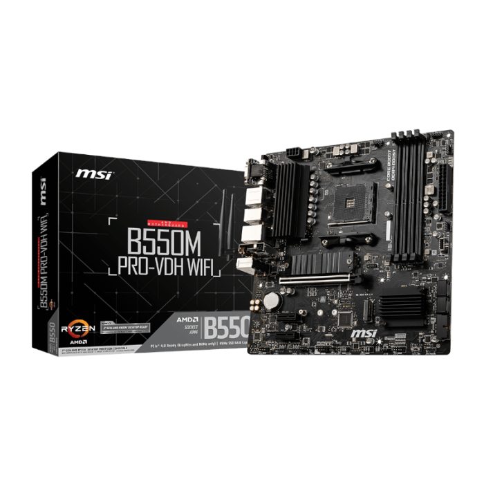 MSI B550M PRO-VDH WIFI | AMD AM4 Socket | AMD B550 Chipset | 128GB DDR4 | Dual M.2 mATX - New - Image 1