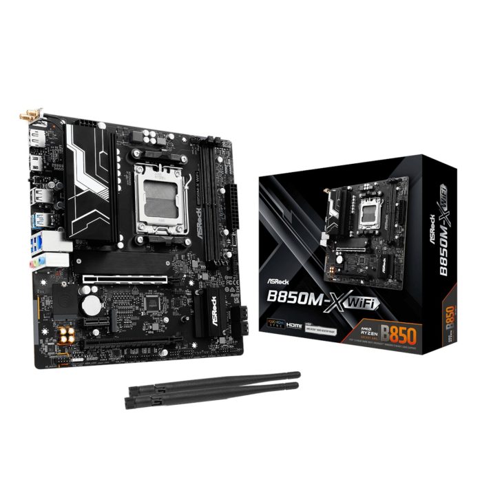 ASRock B850M-X WiFi | AMD AM5 Micro ATX | DDR5 8200+ MHz | PCIe 5.0 | Wi-Fi 6E - New - Image 1
