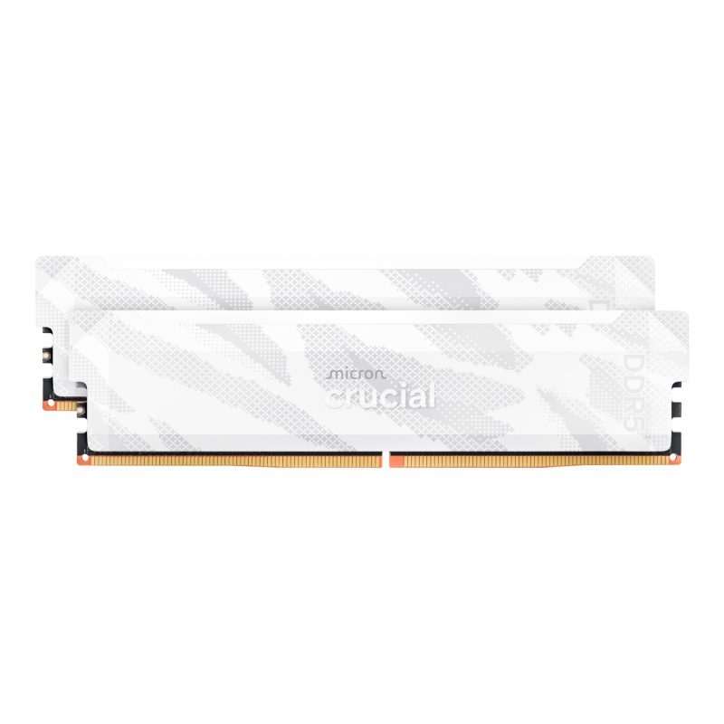 CP2K16G64C32U5W Crucial Pro Overclocking DDR5 6400 32GB Desktop Gaming Memory Kit 16GB x 2 White wr 01a