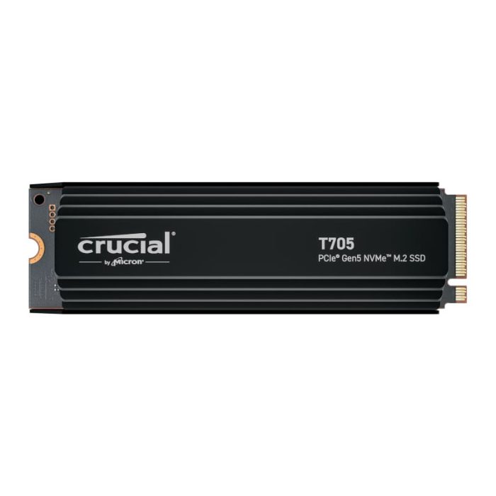 Crucial T705 | 4TB M.2 NVMe | PCIe Gen 5.0 | 14,100MB/s Read | Aluminium & Copper Heatsink - New - Image 1
