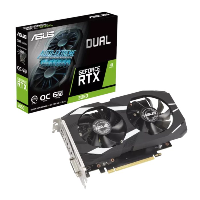 ASUS Dual OC GeForce RTX 3050 | 6GB GDDR6 | 2304 CUDA Cores | 1537MHz Boost | 2-Slot Design - New - Image 1