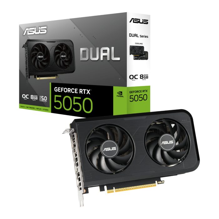 ASUS Dual OC GeForce RTX 5050 | 8GB GDDR6 | 2560 CUDA Cores | 2677MHz Boost | PCIe 5.0 - New - Image 1