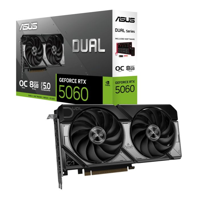 ASUS Dual GeForce RTX 5060 OC Edition | 8GB GDDR7 | 3840 CUDA Cores | 2565 MHz Boost - New - Image 1