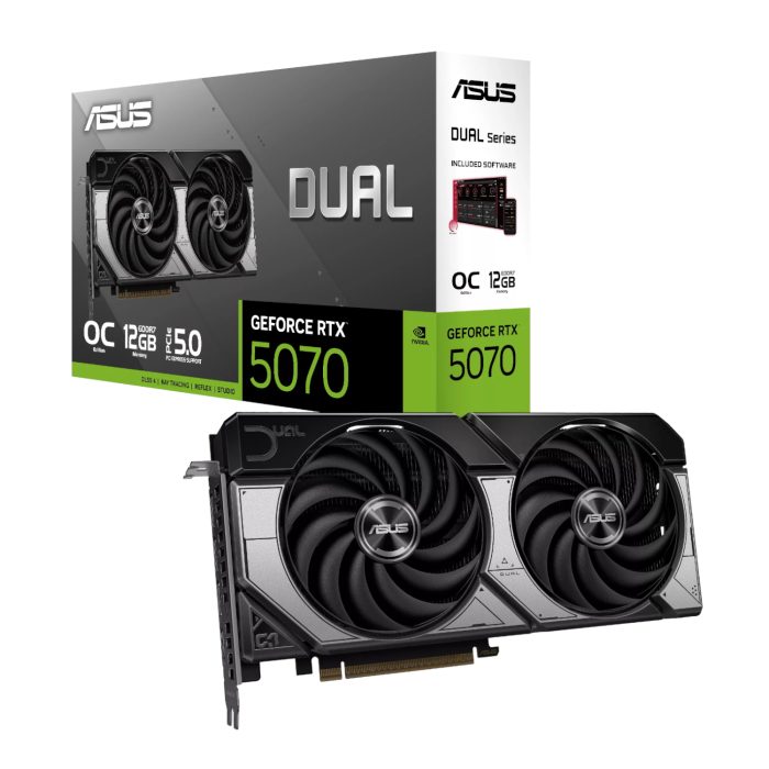 ASUS Dual GeForce RTX 5070 OC | 12GB GDDR7 | 6144 CUDA Cores | PCIe 5.0 | 2572MHz Boost - New - Image 1