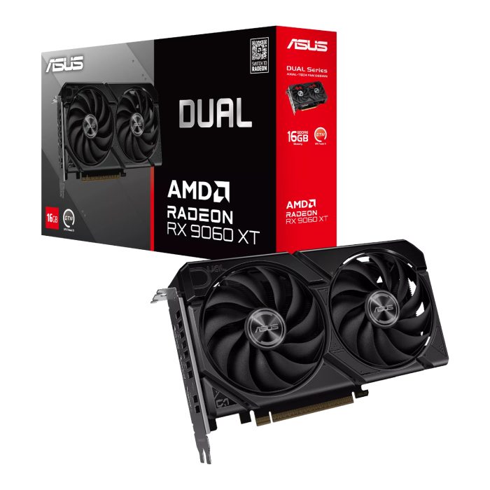 ASUS Dual Radeon RX 9060 XT | 16GB GDDR6 | PCI Express 5.0 | 3250 MHz Boost | 7680x4320 - New - Image 1