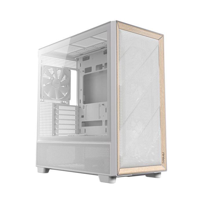 Antec FLUX Mid-Tower | E-ATX Gaming Chassis | Birch Wood Front Panel | 5x PWM ARGB Fans - New - Image 1