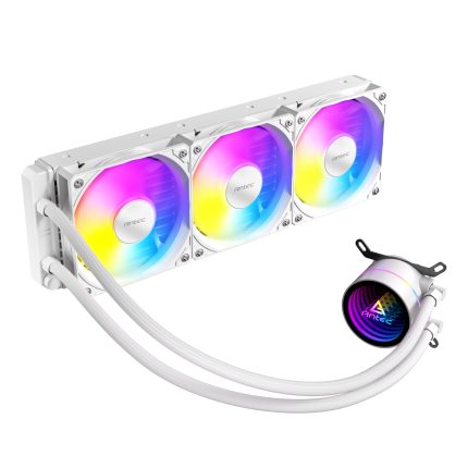 Antec Luna 360 ARGB | 360mm AIO Liquid Cooler | 3x 120mm PWM ARGB Fans | Intel & AMD Compatible | White - New