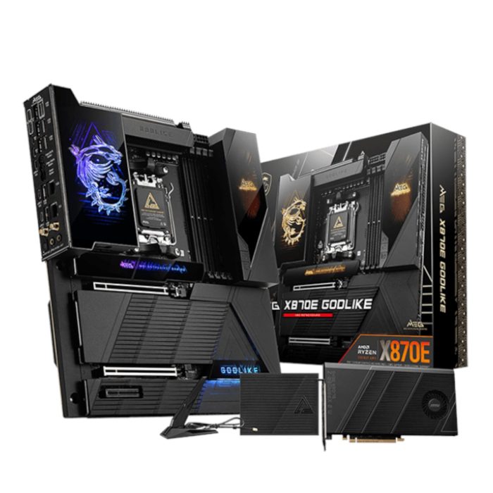 MEGX870EGODLIKE-WR-01 MSI MEG X870E GODLIKE | E-ATX AM5 | AMD X870E Chipset | Wi-Fi 7 & 10G LAN | DDR5 8400+ MHz - New - Image 1