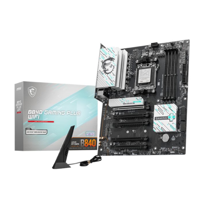 MSI B840 Gaming Plus WiFi | AM5 Socket | AMD B840 Chipset | DDR5 8000+ MT/s | ATX Form Factor - New - Image 1