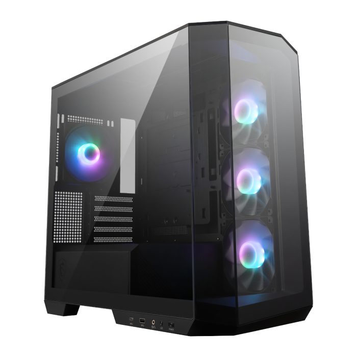 MSI MAG PANO M100R PZ | Micro-ATX Mid Tower | 270° Panoramic Tempered Glass | ARGB Fans | Back-Connect Supported - New - Image 1