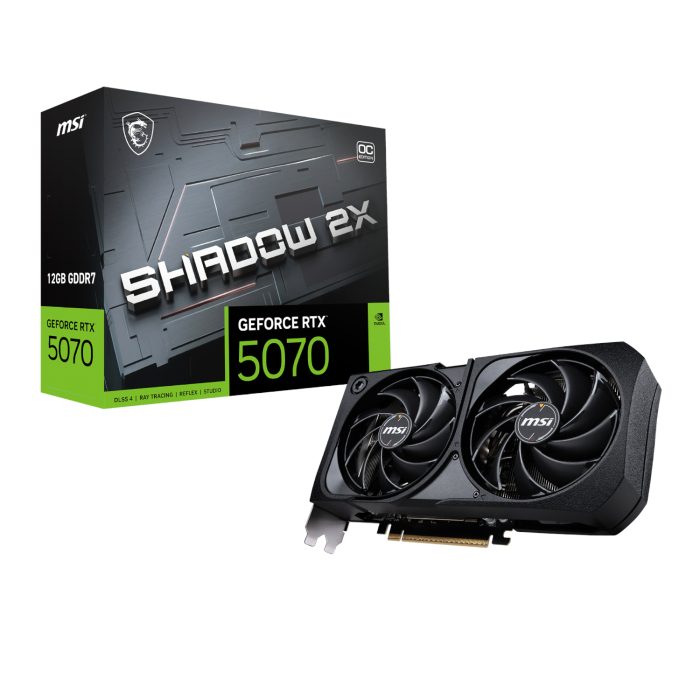 MSI GeForce RTX 5070 SHADOW 2X OC | 12GB GDDR7 | 6144 CUDA Cores | NVIDIA Blackwell | PCIe Gen 5 - New - Image 1