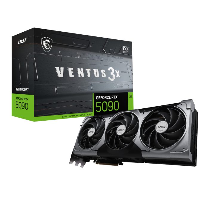 MSI GeForce RTX 5090 VENTUS 3X OC | 32GB GDDR7 | NVIDIA Blackwell | PCIe Gen 5 | 2452 MHz Boost - New - Image 1