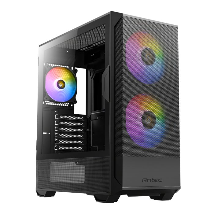 Antec NX416L | ATX / M-ATX / ITX Mid-Tower | 2x 160mm + 1x 120mm ARGB Fans | Tempered Glass | 415mm GPU Clearance - New - Image 1