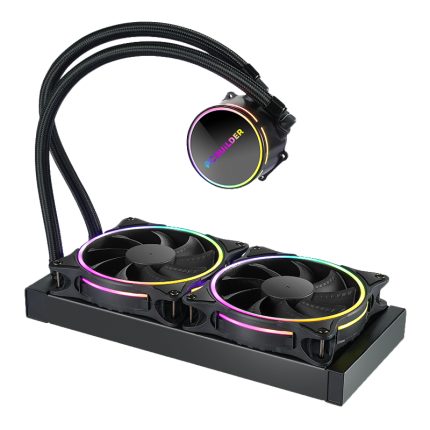 PCBuilder Hydro Chill 240MM AIO | 240mm Radiator | 2x 120mm ARGB PWM Fans | Intel & AMD Compatible | 31.3dBA Low Noise - New