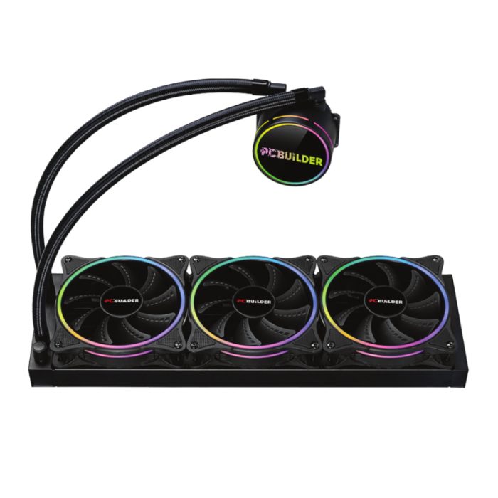 PCBuilder Hydro Chill 360mm AIO | ARGB Liquid CPU Cooler | 3x 120mm PWM Fans | Intel & AMD Compatible - New - Image 1