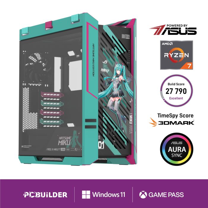 PCBuilder Ryzen 7 9800X3D ASUS X MIKU | RTX 5080 16GB | 32GB DDR5 | 2TB Gen5 NVMe - New - Image 1