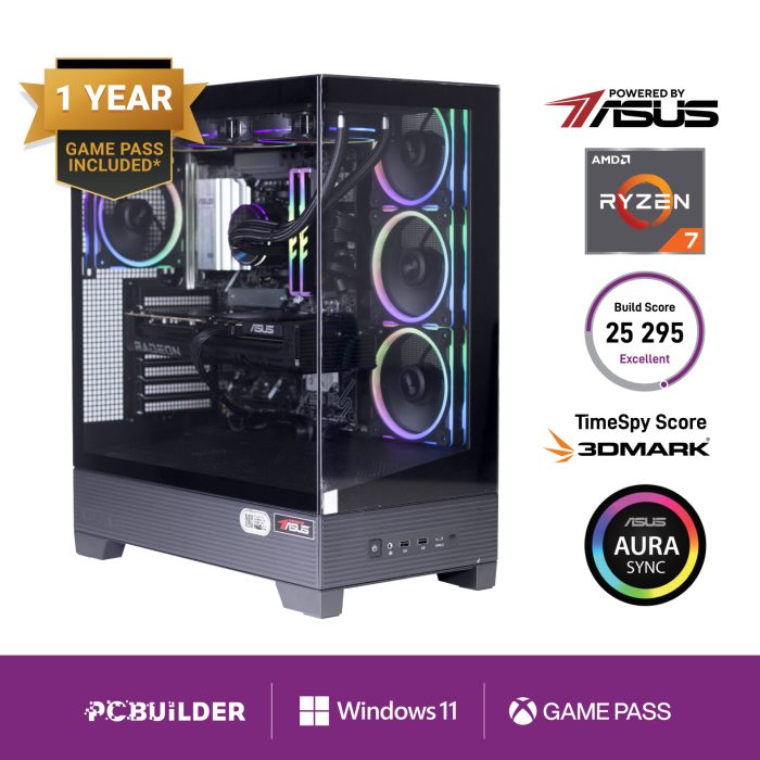 PCBuilder MAXIMUS | AMD Ryzen 7 7800X3D | Radeon RX 9070 XT 16GB | 32GB DDR5 | 1TB Gen4 NVMe SSD - New - Image 1