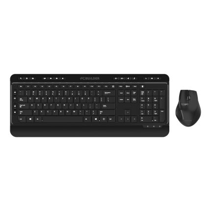 PCBuilder ALPHA Silent | Wireless Keyboard & Mouse Combo | 104-Key Full-Size | 2.4GHz Wireless - New