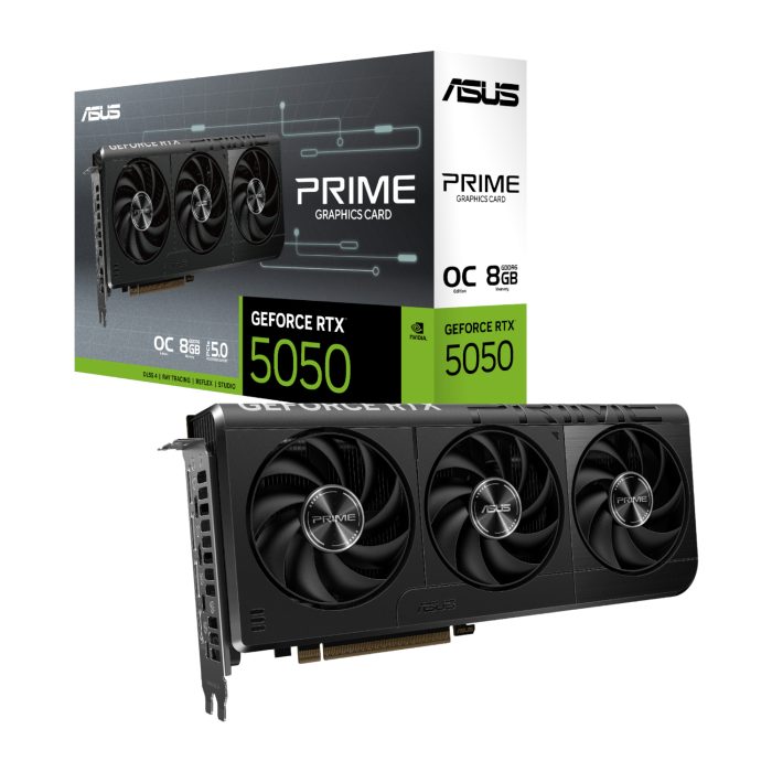 ASUS Prime OC RTX 5050 | 8GB GDDR6 | 2560 CUDA Cores | 2707 MHz Boost | PCIe 5.0 - New - Image 1