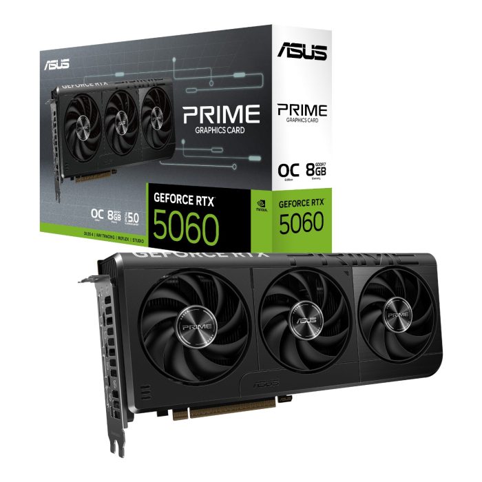 ASUS PRIME GeForce RTX 5060 OC | 8GB GDDR7 | NVIDIA Blackwell | SFF-Ready 2.5-Slot - New - Image 1