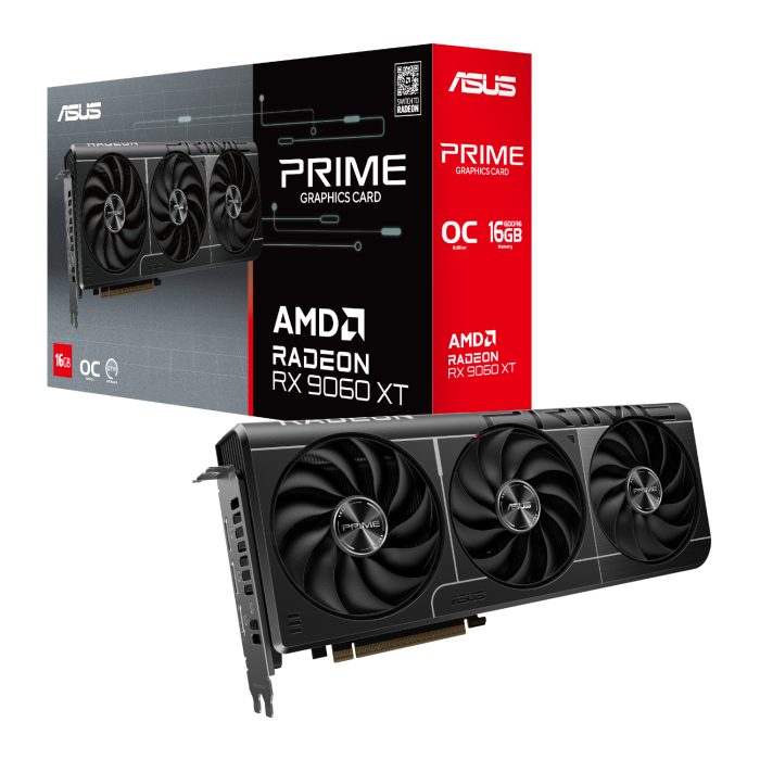 ASUS Prime Radeon RX 9060 XT OC | 16GB GDDR6 | RDNA 4 | PCIe 5.0 | Triple Fan Cooling - New - Image 1