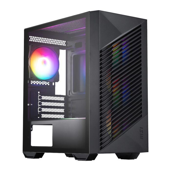 MSI PRO FORGE M050A | Micro-ATX Mid Tower | 4x Auto RGB Fans | Tempered Glass Side Panel | ATX PSU Support - New - Image 1