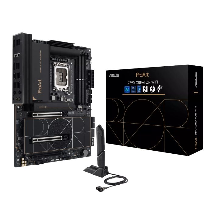 PROARTZ890CREATORWIFI_Asus-ProArt-Z890-Creator-WIFI-Intel-LGA1851-ATX-Motherboard-Black_wr_01a Asus ProArt Z890-Creator WiFi | Intel LGA1851 ATX | Wi-Fi 7 & Thunderbolt 5 | DDR5 256GB Max | 5x M.2 Slots - New - Image 1