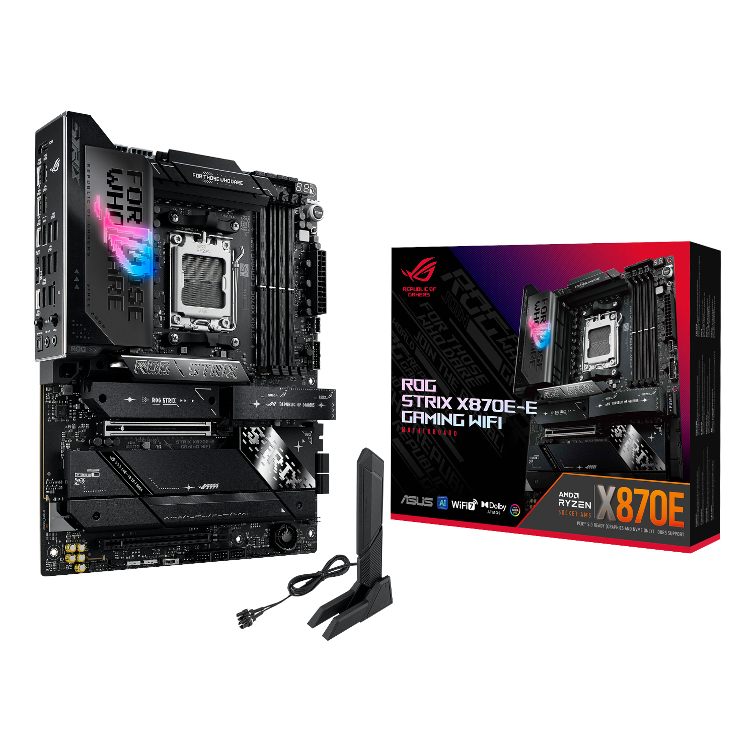 ROGSTRIXB850-EGAMINGWIFI_Asus-ROG-STRIX-X870E-E-GAMING-WIFI-AM5-ATX-Gaming-Motherboard-Black_wr_01a ASUS ROG STRIX X870E-E GAMING WIFI | AM5 Socket | AMD X870E Chipset | DDR5 | PCIe 5.0 – New